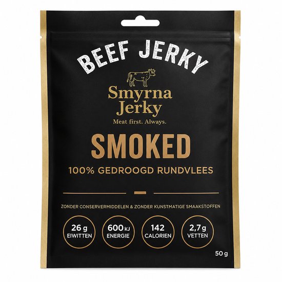 Beef Jerky Smoked BBQ – 100% Rundvlees – 3 x 50g