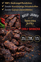 Beef Jerky Chili-Sriracha – 100% Rundvlees – 3 x 50 g
