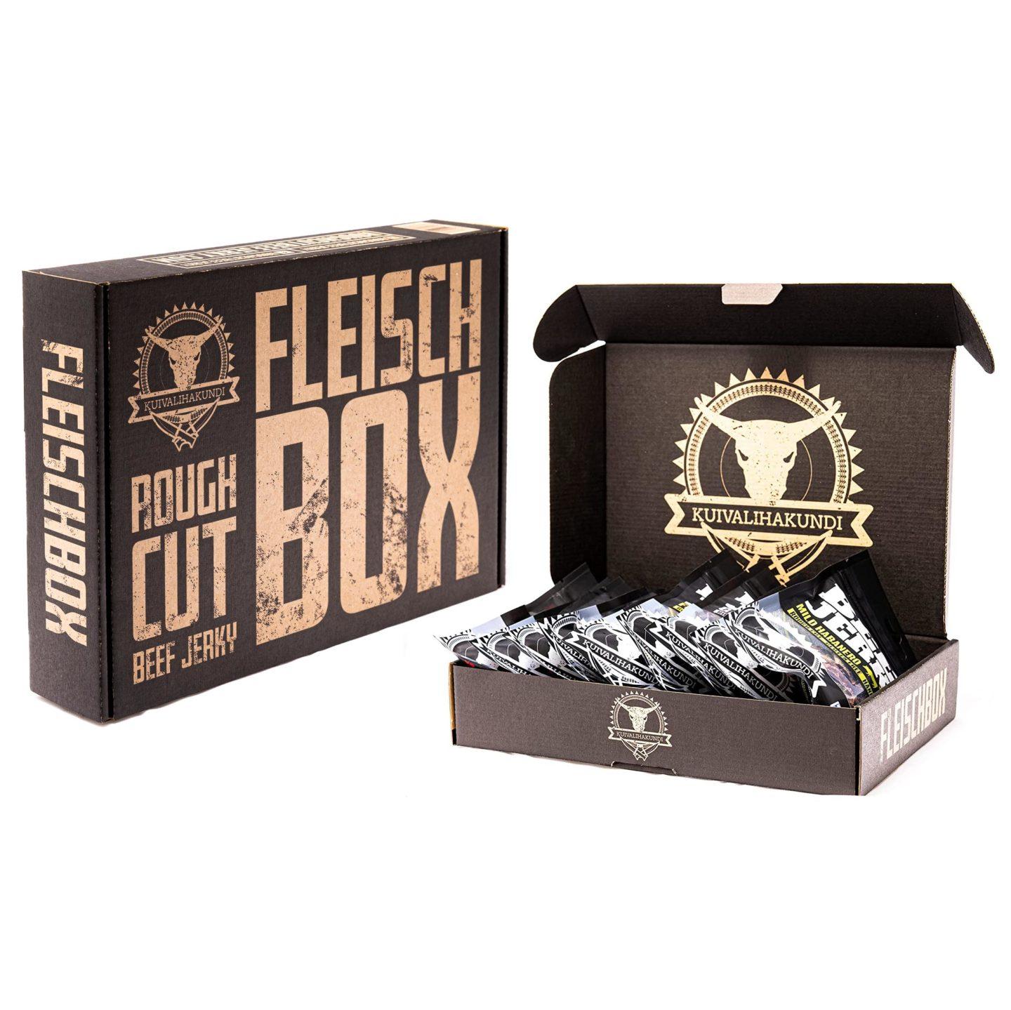 Geschenkbox met gedroogd vlees en snacks