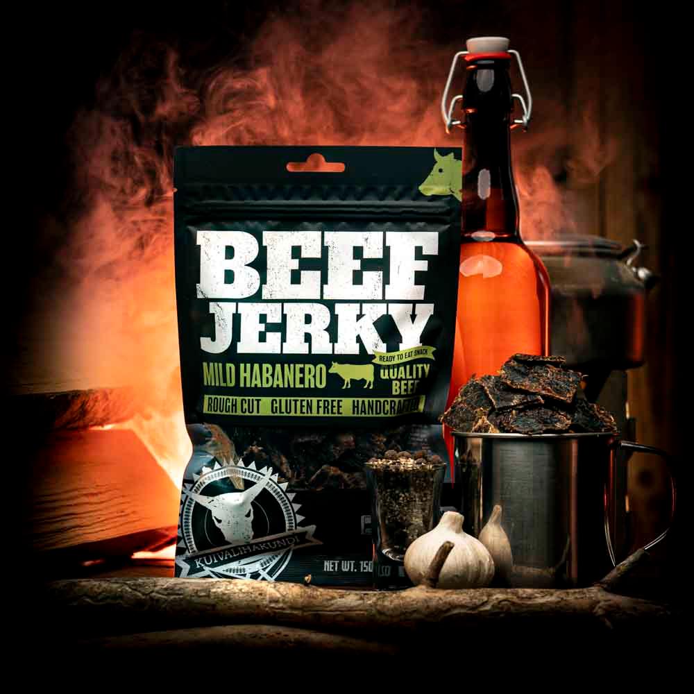 Verpakking van milde habanero beef jerky